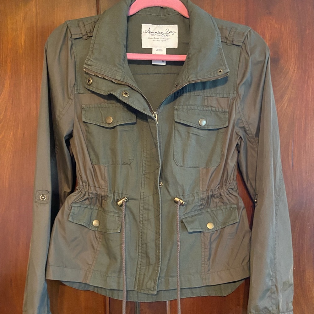 American Rag military jacket with hidden hood